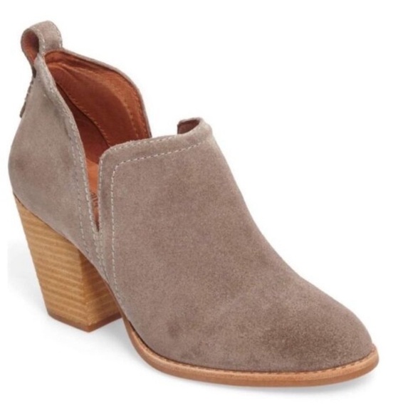 Jeffrey Campbell Rosalee Booties Block Heel Ankle Boots Gray Taupe Suede Size 7 - Picture 3 of 16
